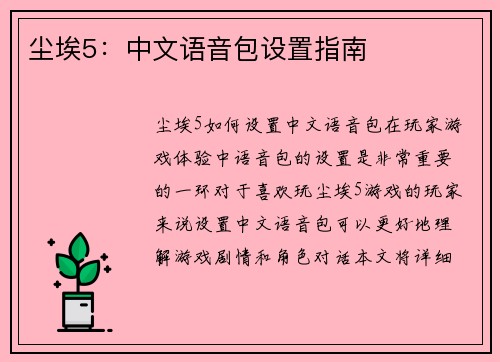 尘埃5：中文语音包设置指南